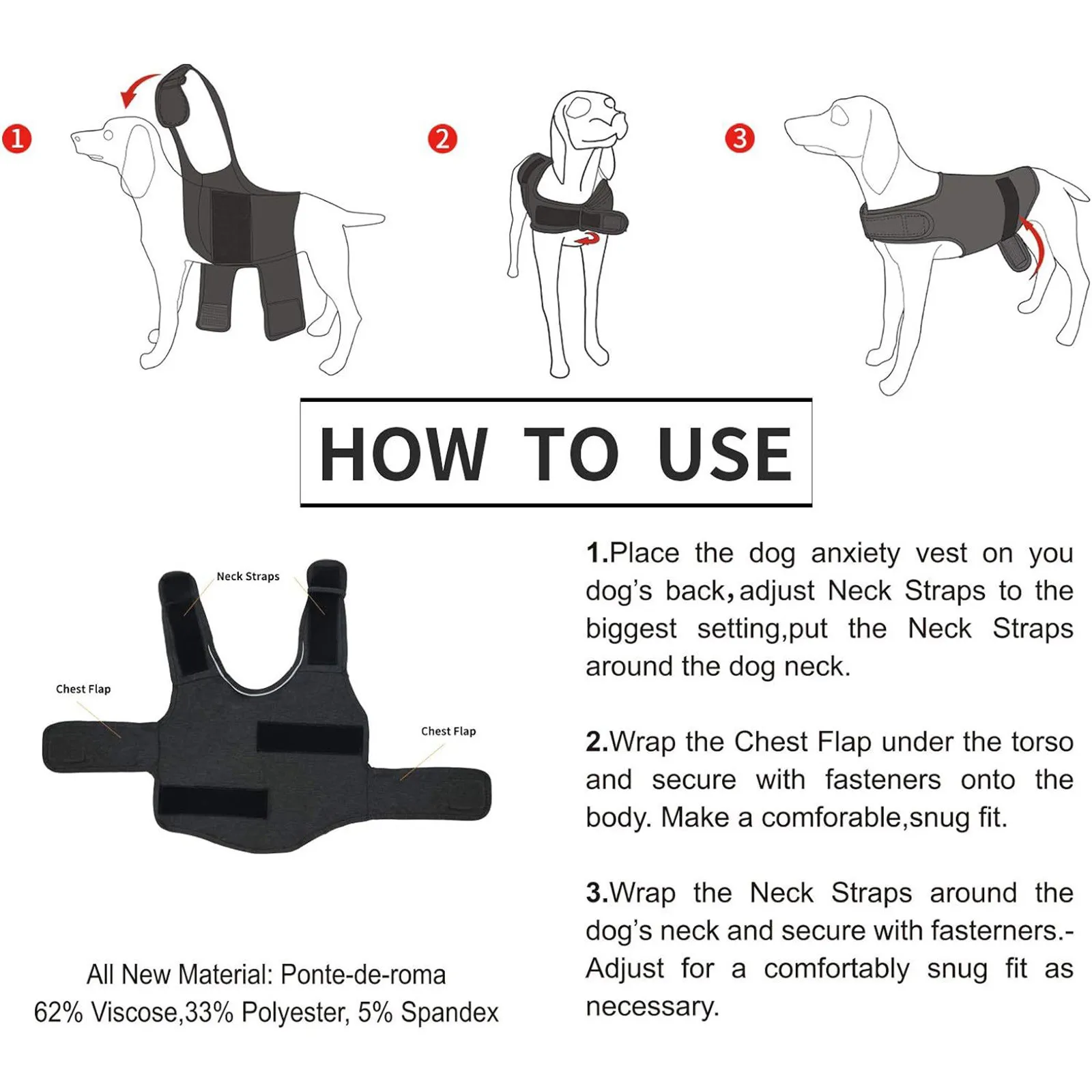 Жилет для беспокойства для собак, приятная для кожи куртка для собак, успокаивающая рубашка для собак, для ветеринарных посещений и разделительных средств, сохраняйте спокойствие домашних животных без тренировок
