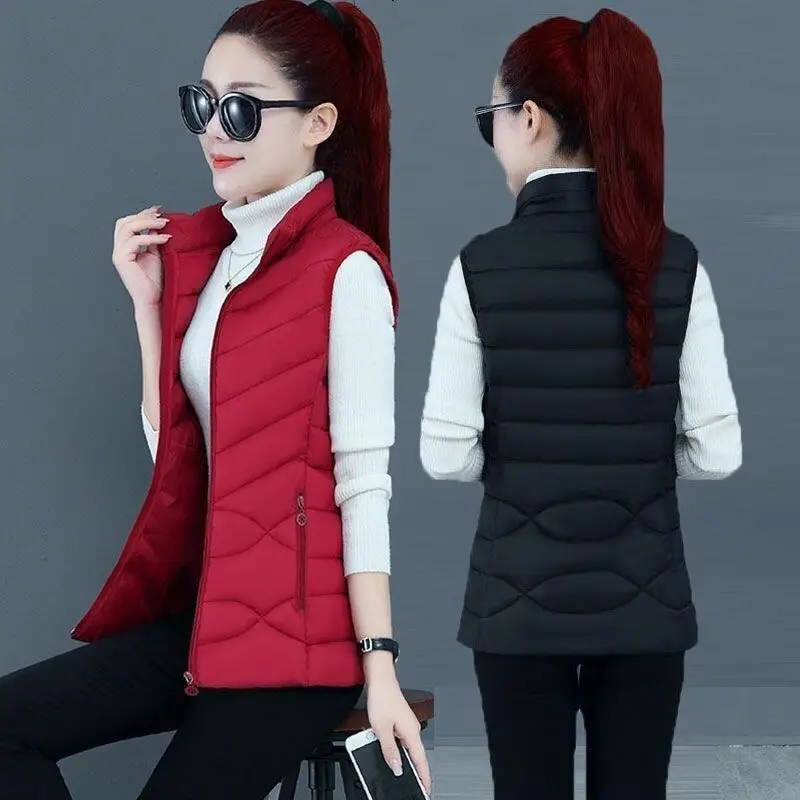 Woman Vest Autumn Winter Warm Down Cotton Vests Female Thick Removable Hooded Waistcoat Women's Sleeveless Jacket Vest Coat