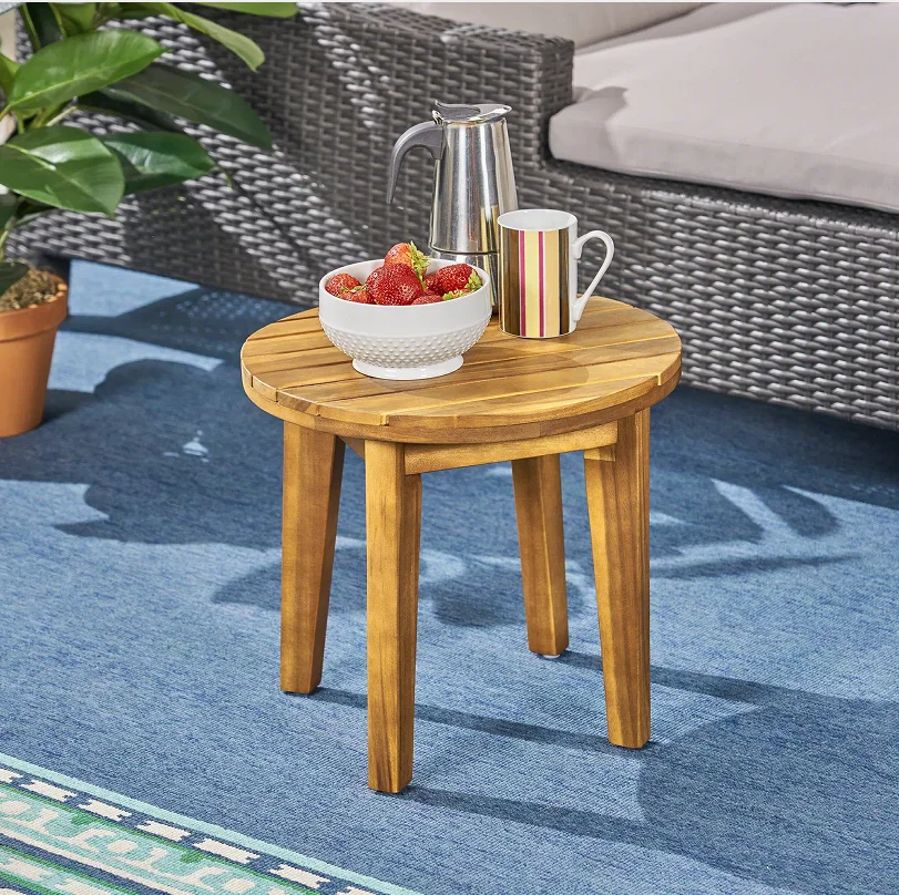 

Outdoor 16" Acacia Wood Side Table Teak Finish