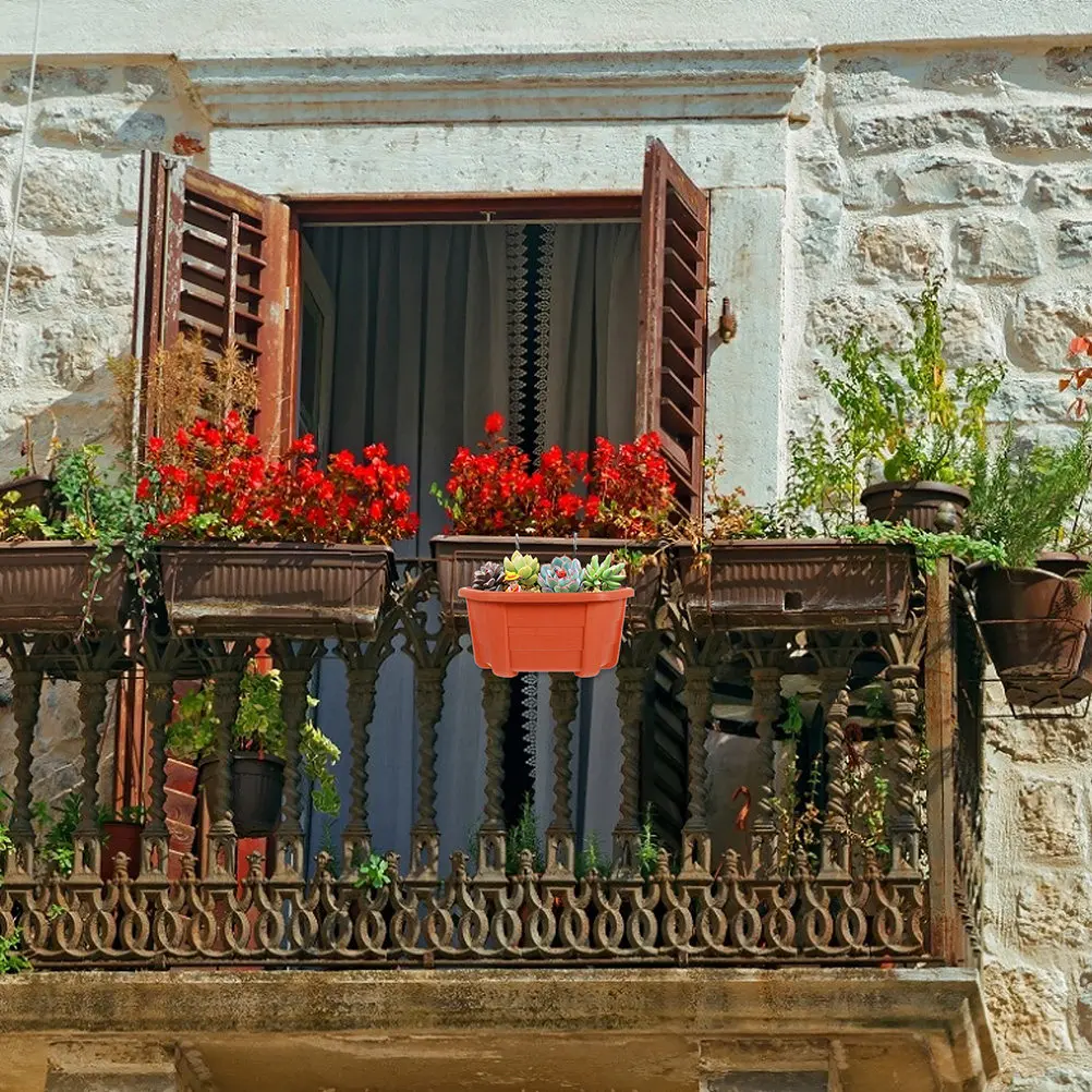 

2 комплекта настенных подвесных кашпо для цветов, пластиковые держатели для растений, подвесные ведерки для цветов, компактные подставки для растений для сада