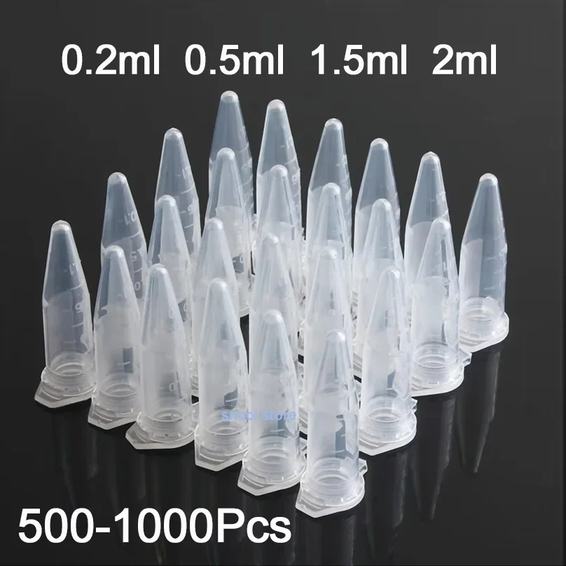 plastic centrifuge tube ep tube Lab clear plastic test tube centrifuge vial snap cap  pcr tube seed bottle experiment 500-1000Pc