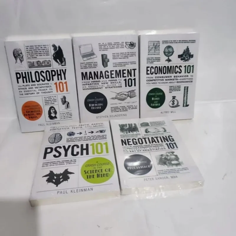 5 Books Set 101 Series Book for Philosophy, Management,Economics,Negotiating,PSYCH Books Paperback in English Books