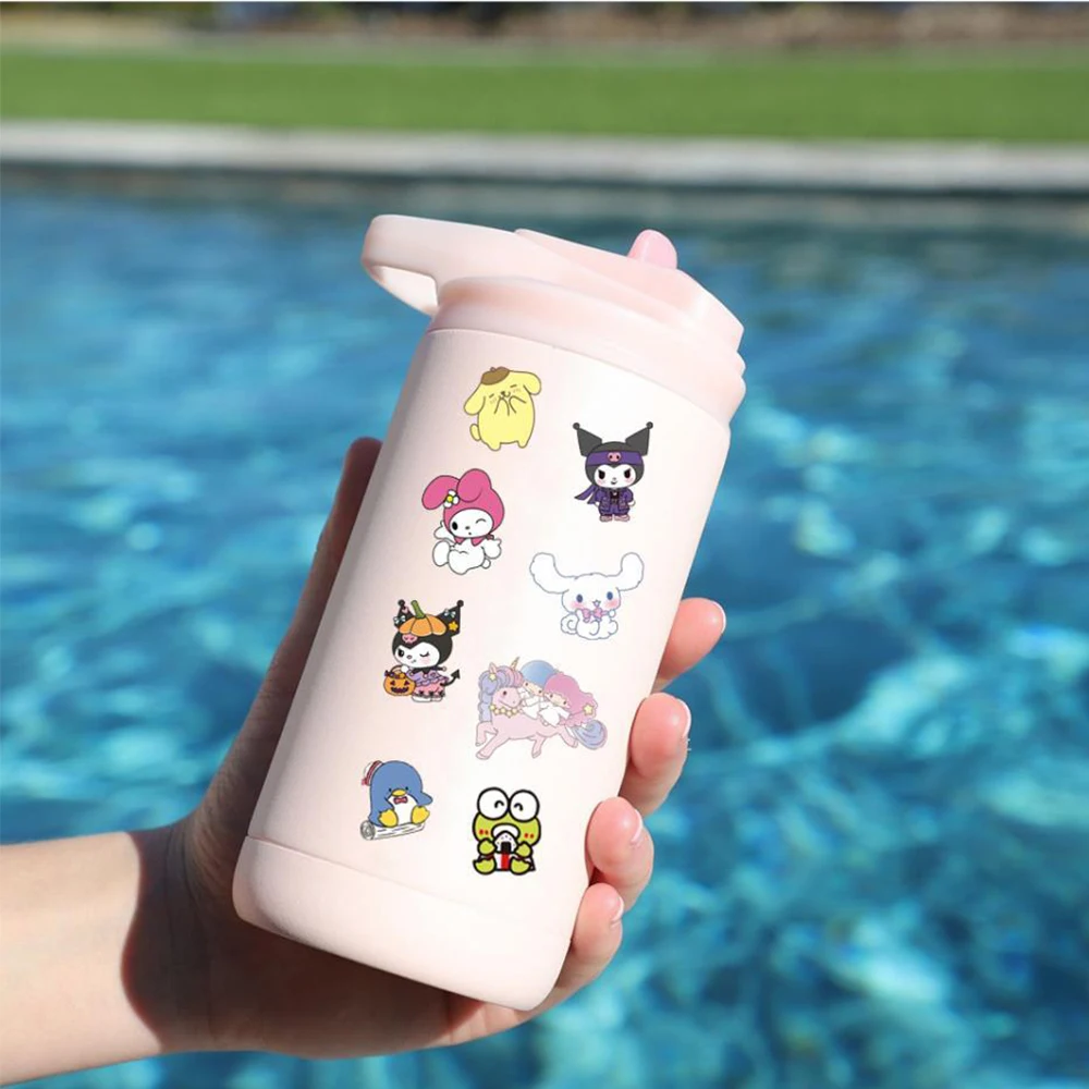 10/30/50/100PCS Mixed Cute Sanrio Stickers Cinnamoroll HelloKitty Kuromi Decals DIY Phone Luggage Laptop Guitar Sticker Kids Toy