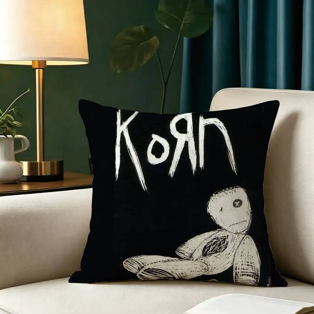 Rock Band K-Korn Pillow Case Square Double-Sided Sofa Cushion Cover Bedroom Bedside Pillow