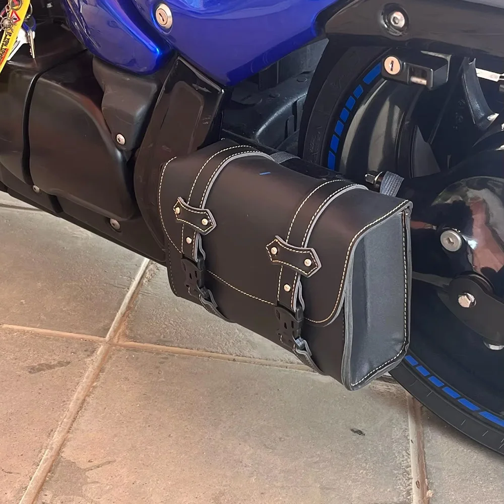 For Harley Sportster XL883 XL1200 Universal XL 883 Moto Saddlebag Model Side PU Leather Luggage Saddle Bag Storage Tool Pouch