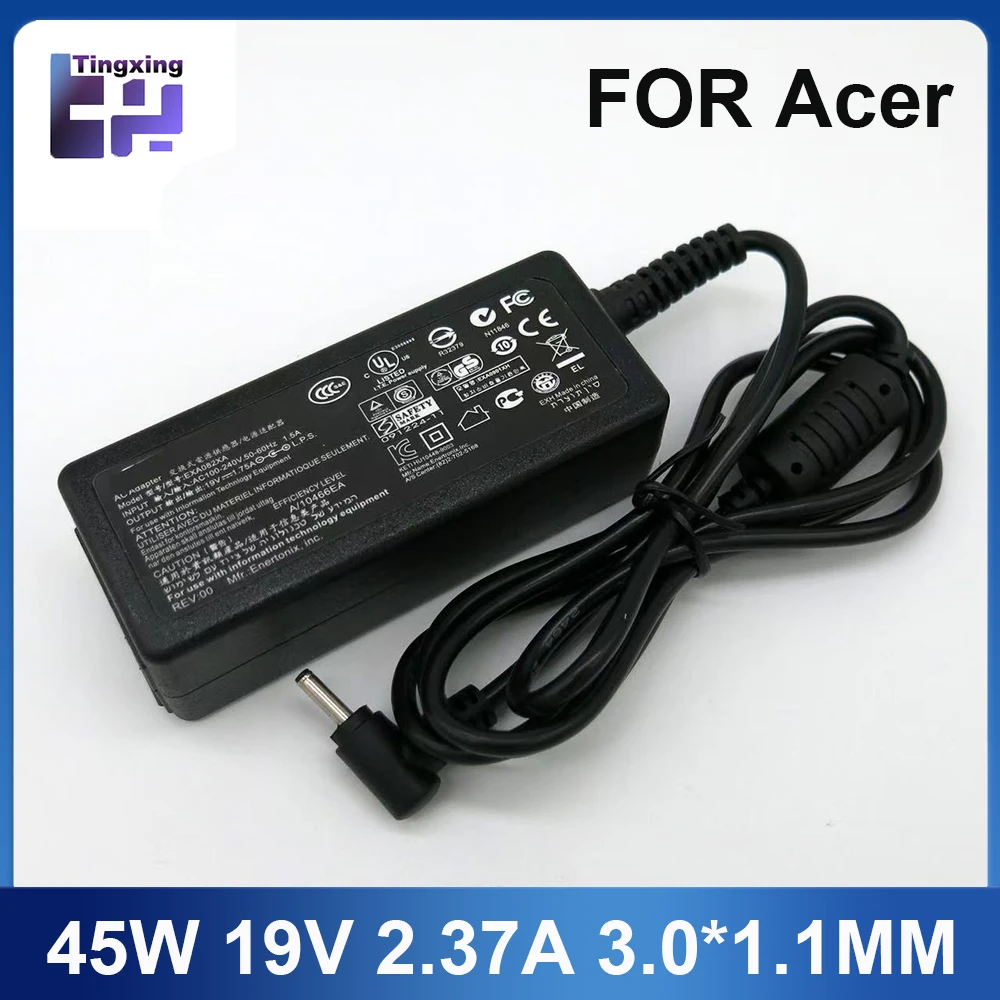 19V 2.37A 45W 3.0*1.1MM Laptop Adapter Charger For Acer Aspire S7 391 V3-371 Switch12 PA-1450-26 A13-045N2A 547H Chromebook 11