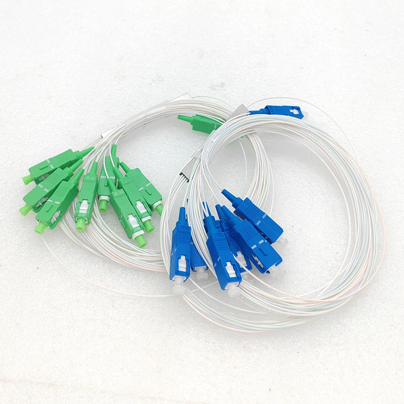 10pcs1x8 Differential Micro Spliter Optical Equipment 0.9mm PLC SM SC/UPC/APC Optical Fiber Connector  Wholesale