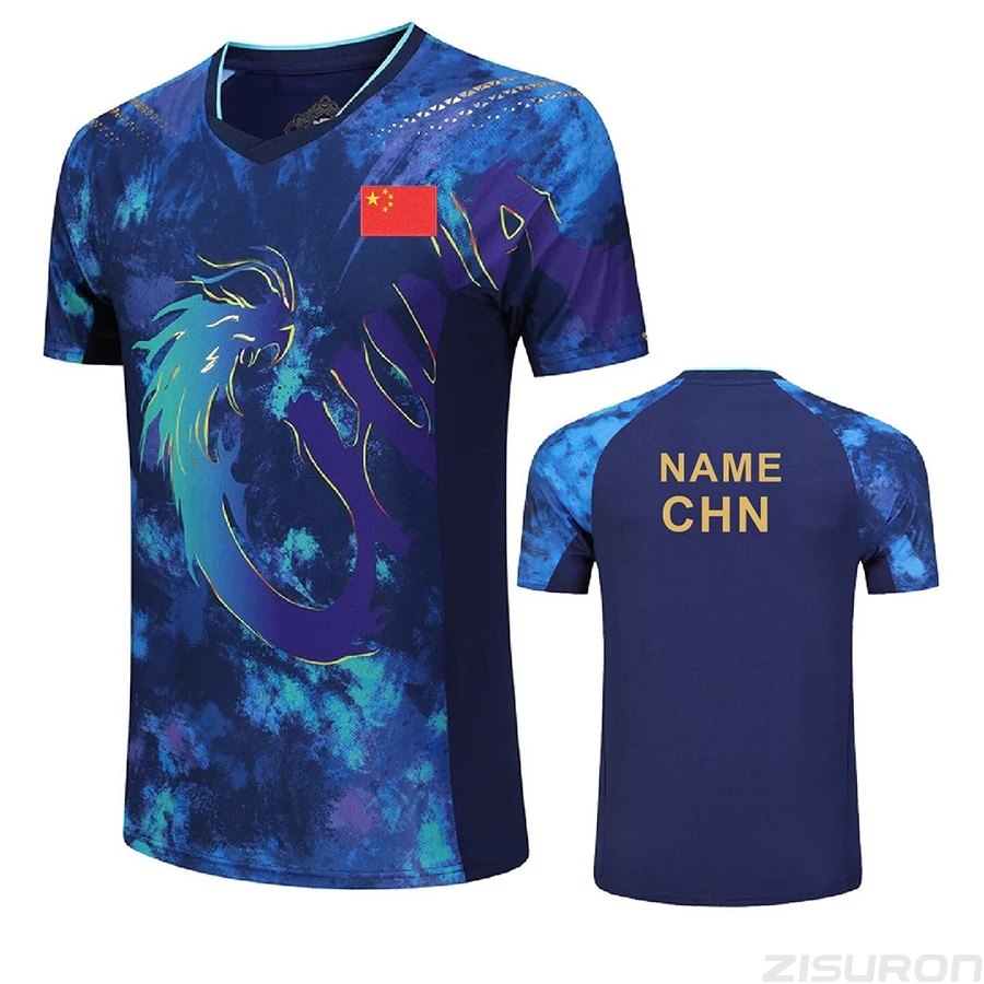 Aangepaste Tekst Logo 2024 China Dragon Uniform Kampioenschap Tafeltennisshort Voor Mannen Vrouwen Kinderen Pingpong Kort Badminton