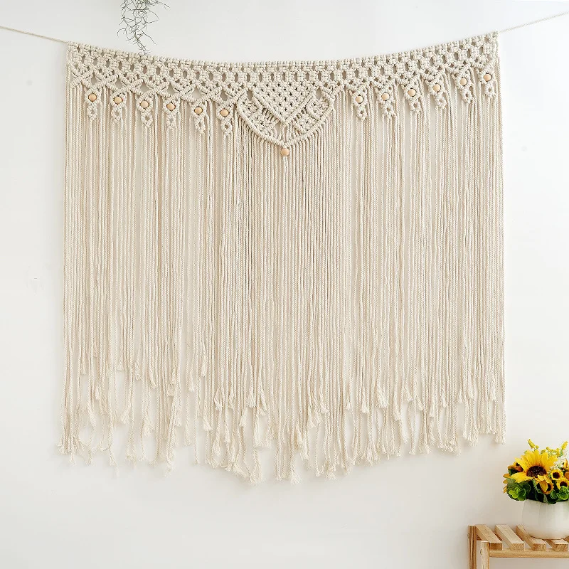 Handwoven Bohemian Wall Tapestry Outdoor Wedding Venue Decoration Cotton Wall Hanging Artwork Nordic Style Home Fabric