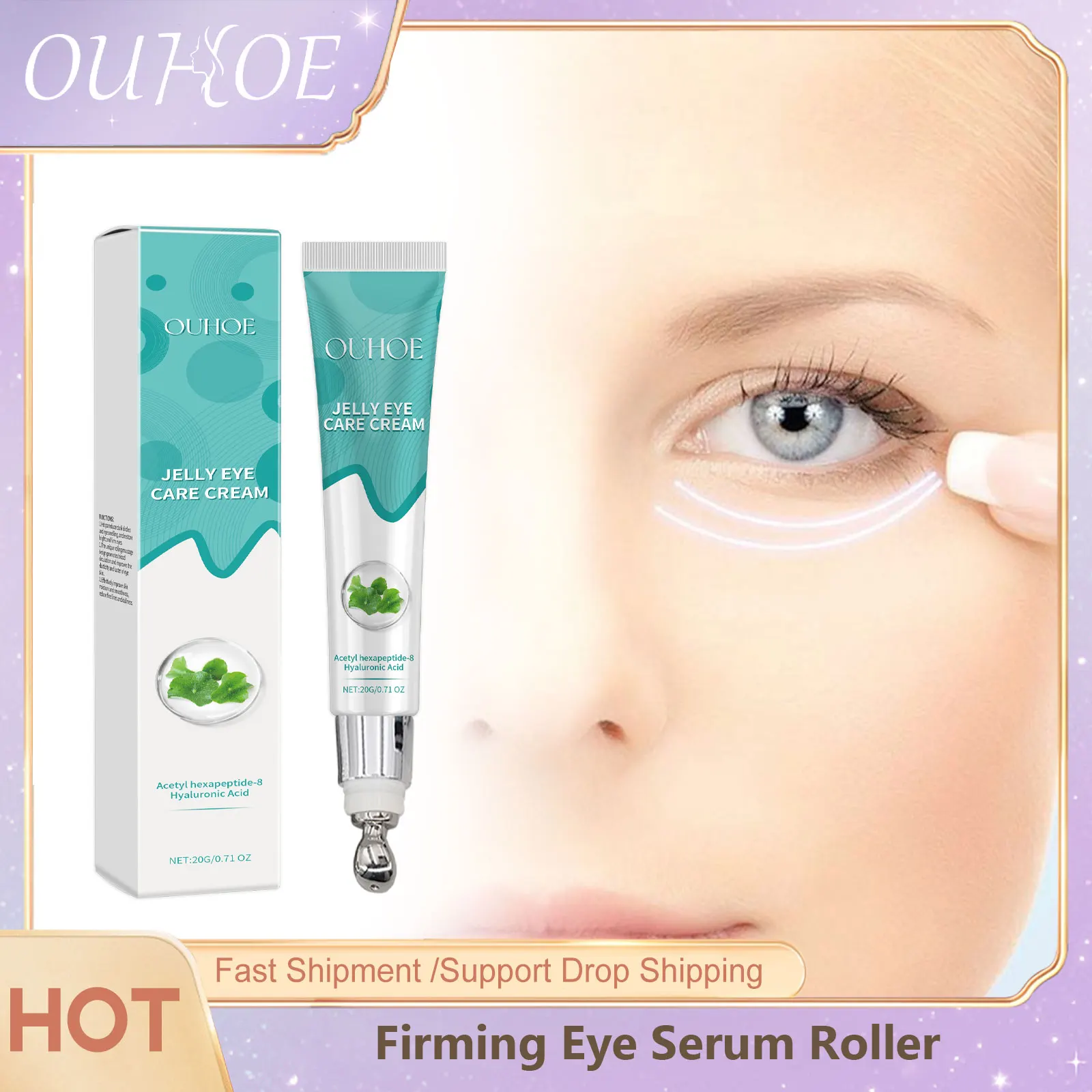 

Lifting Eye Cream Roller Eyes Massager Firming Moisturizing Relieve Fatigue Remove Bags Puffiness Anti Dark Circle Eye Cream 20g