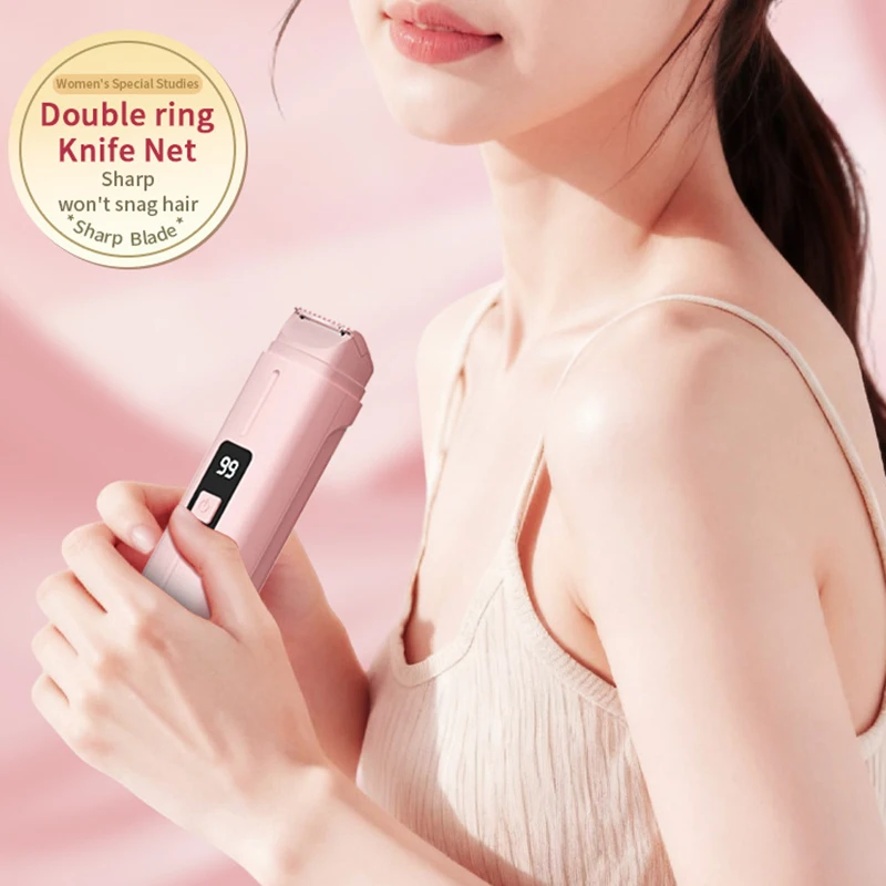 

Электробритва 2-в-1 для женщин с двойной головкой, прибор для удаления волос, триммер для интимных зон, электрическая бритва