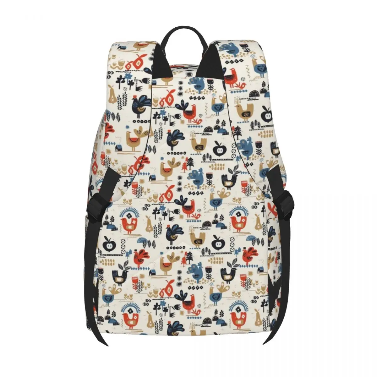 Chicken Farm Backpack Funny Animal Print Trekking Backpacks Boy Designer Soft School Bags Kawaii Rucksack