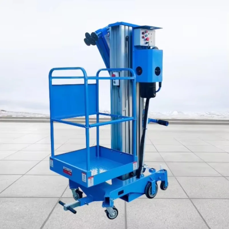 Customized 8m Hydraulic Vertical Scaffolding Electric Aluminum Extendable Mast One Man Lift Hydraulic Scissor Lift For