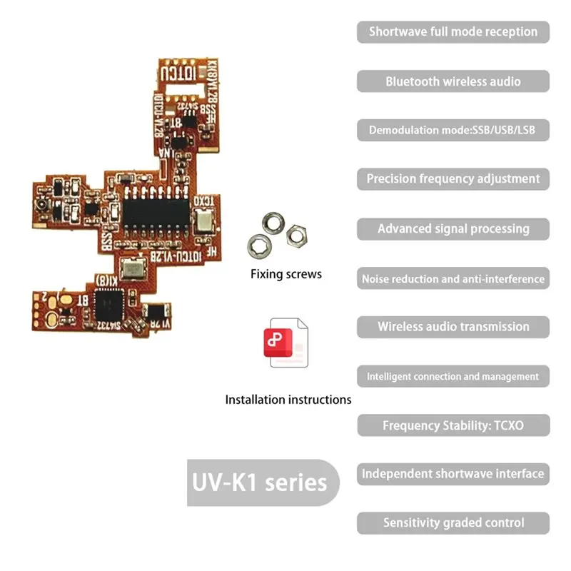 FULL-IOTCU V1.2B Bluetooth & Shortwave SSB PCB Mod Kit For Quansheng Walkie Talkie, AM FM SSB USB LSB Upgrade Board UV-K1