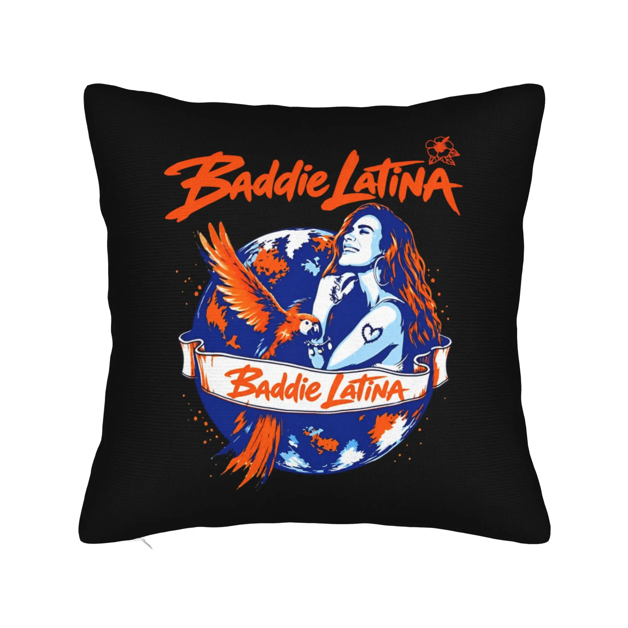 Karol G Scarlet Macaw Globe Pillow Case  Design Pillow Cover Vintage Cushion Cover For Sofa Bedroom Home Decor