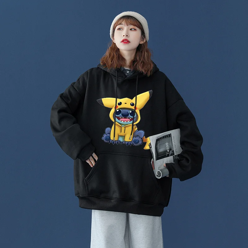 Disney  Lilo & Stitch Stitch Men Women Hoodies Casual Hip Hop Streetwear Long Sleeves Sweatshirts Boys Girls Autumn Tops Coats