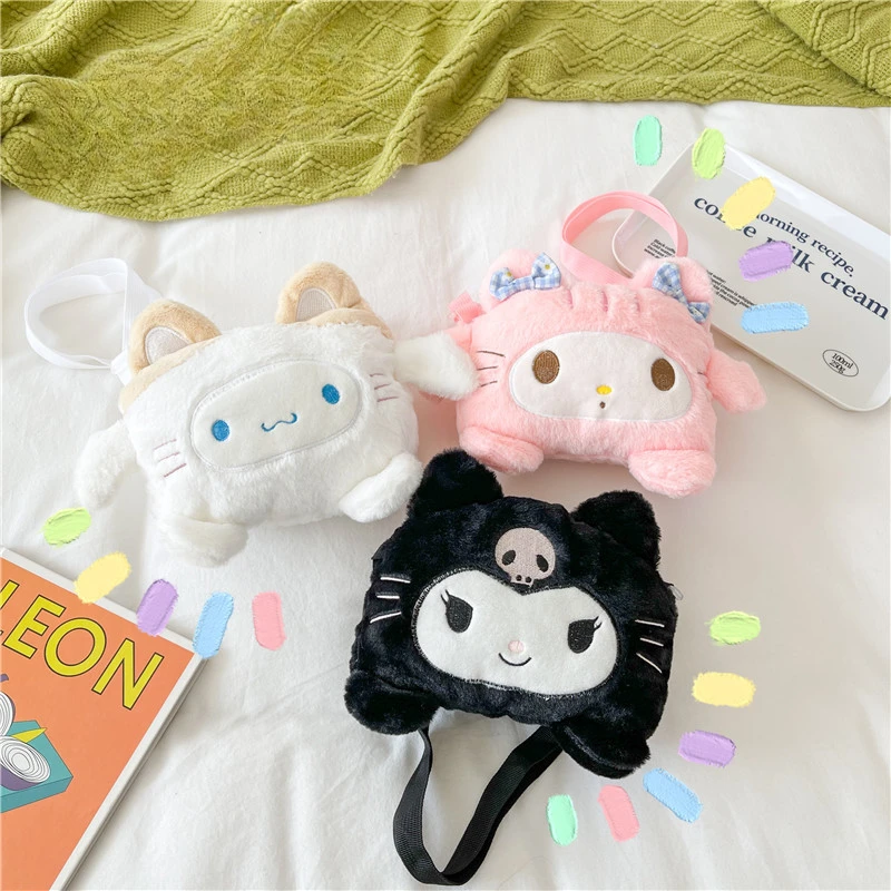 Sanrio Mochila De Pelúcia, Cinnamoroll, Kuromi, Minha Melodia, Saco Bonito, Bolsa Dos Desenhos Animados, Anime, Kawaii, Aniversário, Presentes De Natal