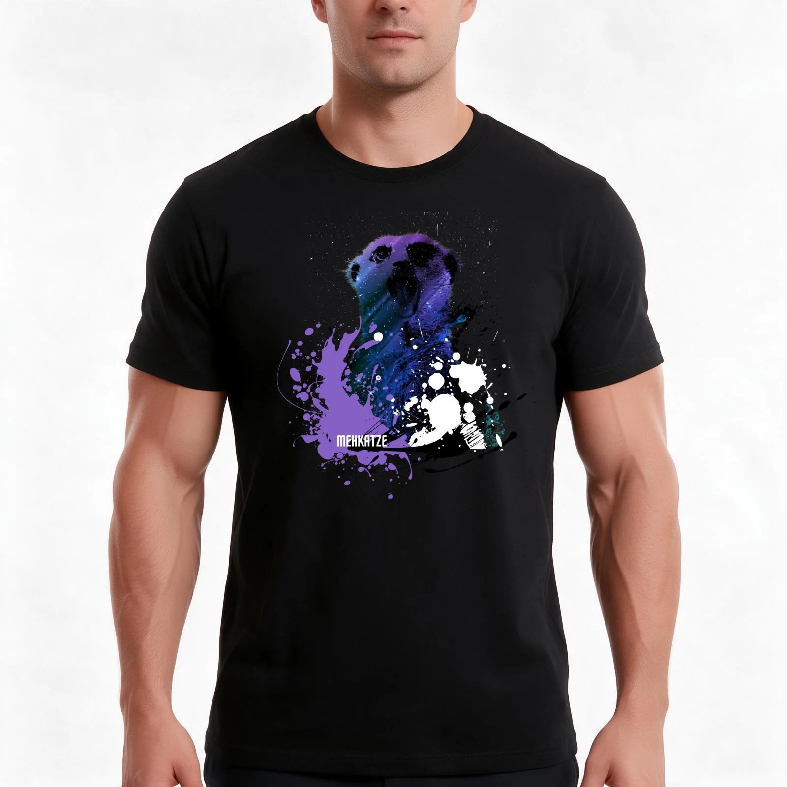 Meerkat from Outer Space II - Erdman Strikes Back Stains dots & spray T-Shirt Summer Casual Cotton Tee Vintage Graphic Print