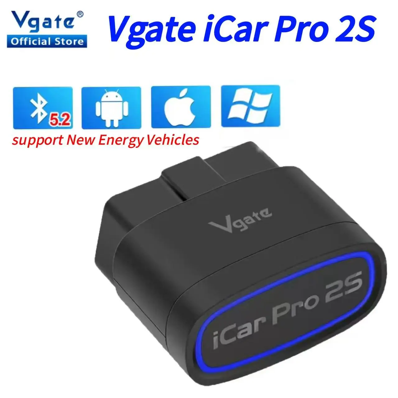 

New Vgate iCar Pro 2S ELM327 Bluetooth 5.2 V2.3 For Android IOS PC Upgraded EV OBD2 Car Diagnostic Tool OBDII EOBD Auto Scanner