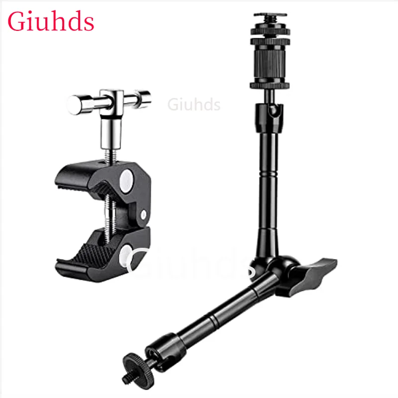 11 inch 7 inch Articulating Magic Arm + Super Clamp for DSLR Rig Camera to LCD Monito, LED Video Light Camera Accessories