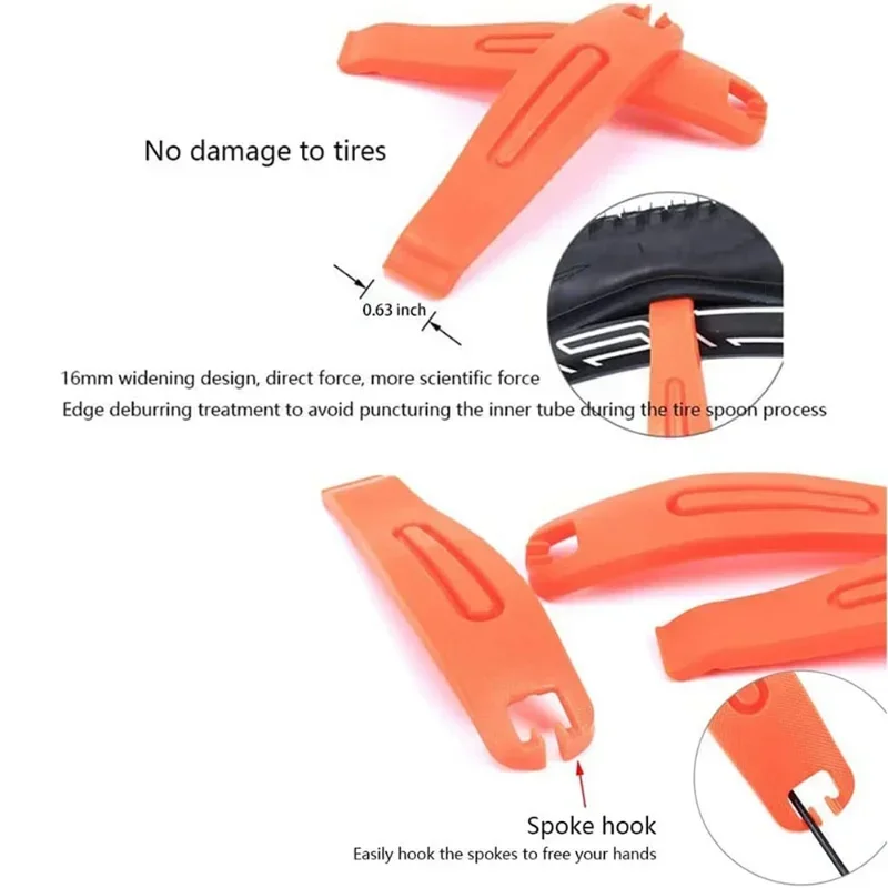 3 pezzi leva per pneumatici per pneumatici per bicicletta in nylon ultraleggero barra di leva per pneumatici per mountain bike cambio per cerchioni cucchiaio strumento per rimozione piede di porco per ciclismo