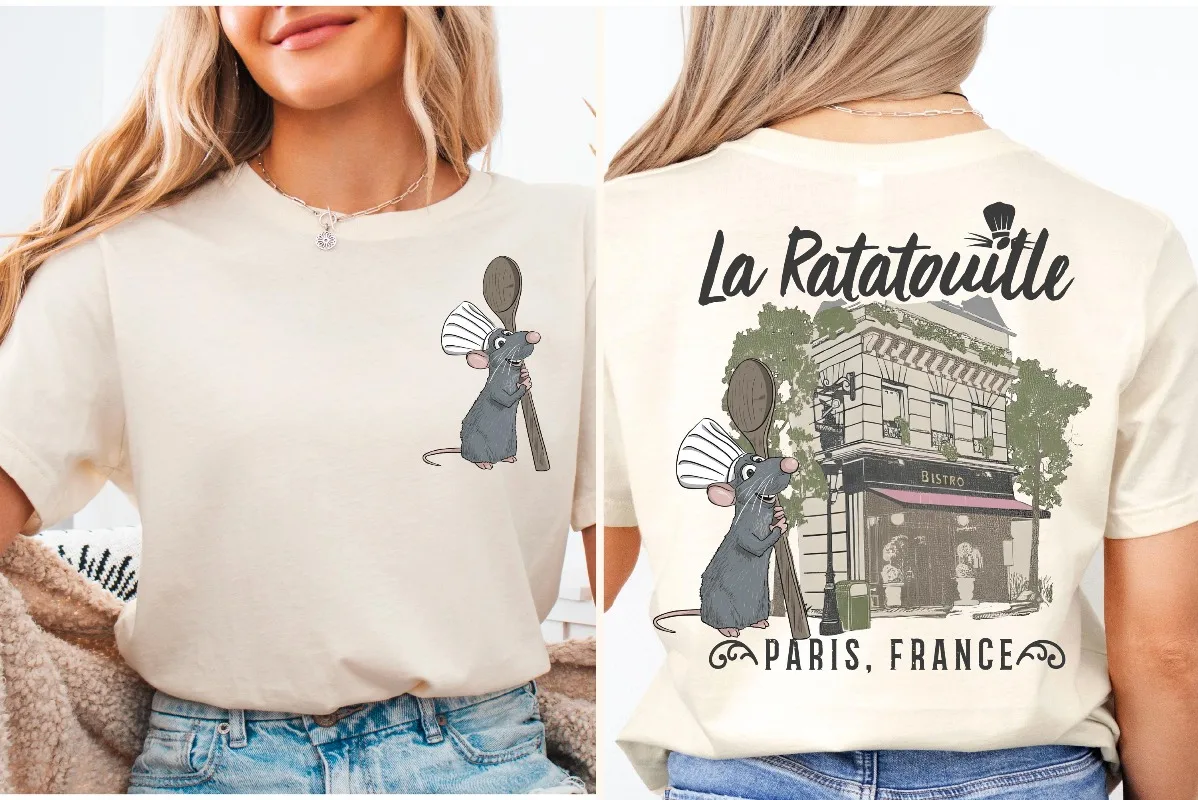 قميص ديزني لا راتاتوي، سويت شيرت ديزني ريمي، قميص مطعم بيسترو، تي شيرت ليتل شيف ماوس #1