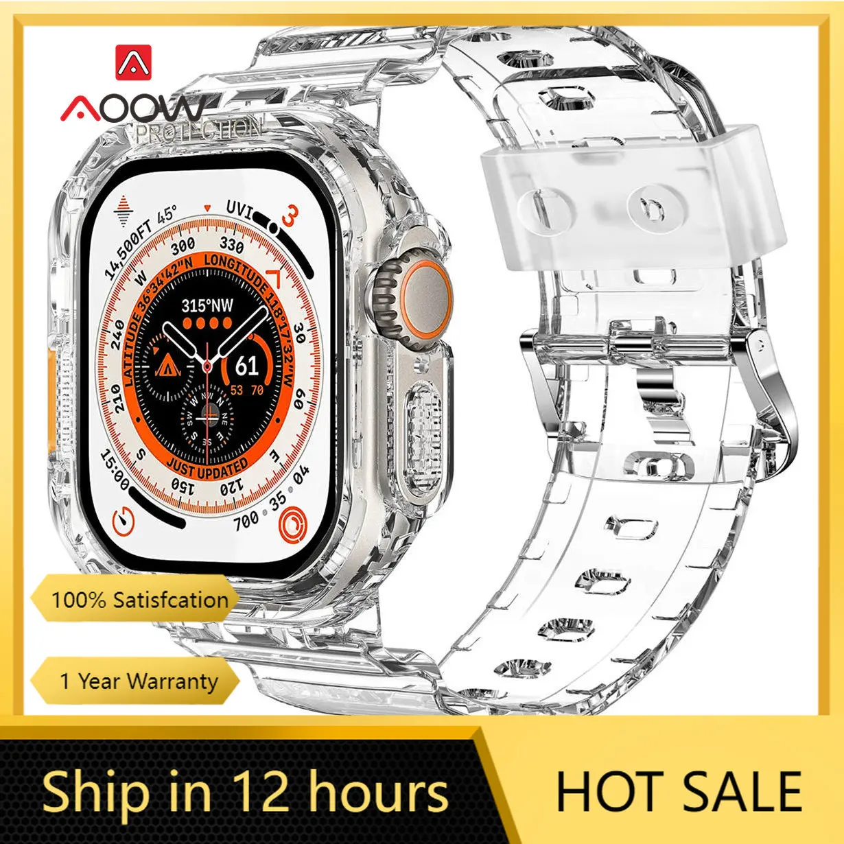 Przezroczysty pasek do Apple Watch iwatch Ultra 8 7 6 5 49mm 40mm 41mm 44mm 45mm mężczyźni kobiety wyczyść TPU wodoodporna bransoletka zespół