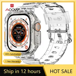 Transparent Gurt für Apple Uhr iwatch Ultra 8 7 6 5 49mm 40mm 41mm 44mm 45mm Männer Frauen Klar TPU Wasserdicht Armband Band