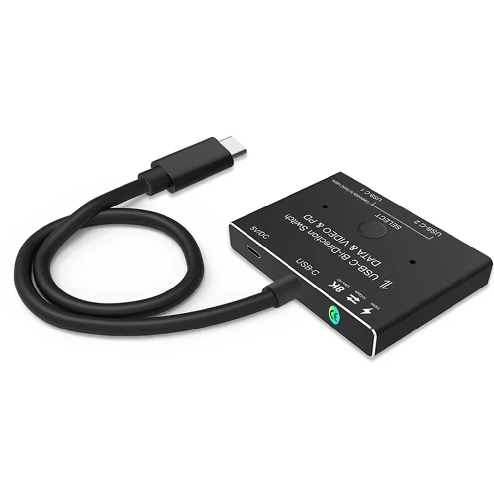 USB C Switch,Bi-Directional Type C Switch 2 Laptops,Type C KVM Switch 8K@60Hz 4K@120Hz Video/10Gbps Data Transfer/100W Charging