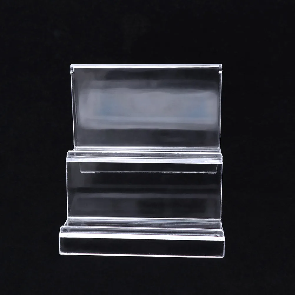 2Pcs Clear Acrylic Desktop Organizer Rack Modern Minimalist Two Tier Wallet Purse Display Stand Holder Shelf Risers Office Study