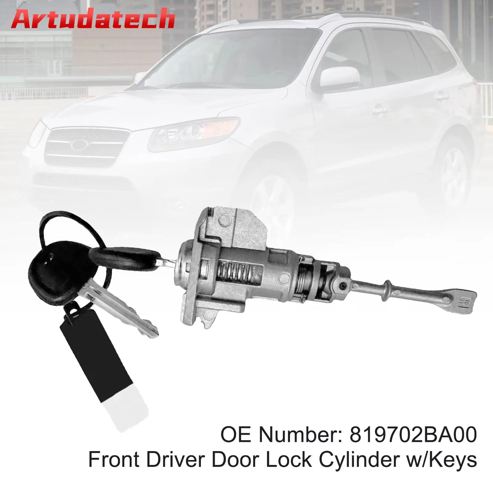 

Artudatech Front Left Door Lock Cylinder W/2 Keys 81970-2BA00 For Hyundai Santa Fe 2007-2010