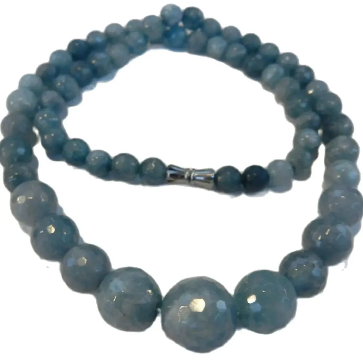 

Jewelr Brazilian Faceted Gems Round Beads Necklace