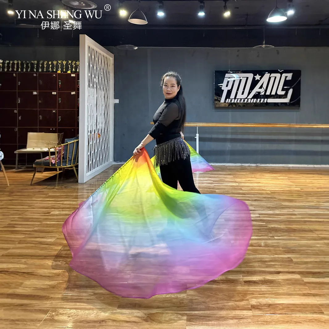 New Style Worship Flag Dance Props Praise Flag Chiffon Gradient Scarf Performance Dance Seven-color Rainbow Dance