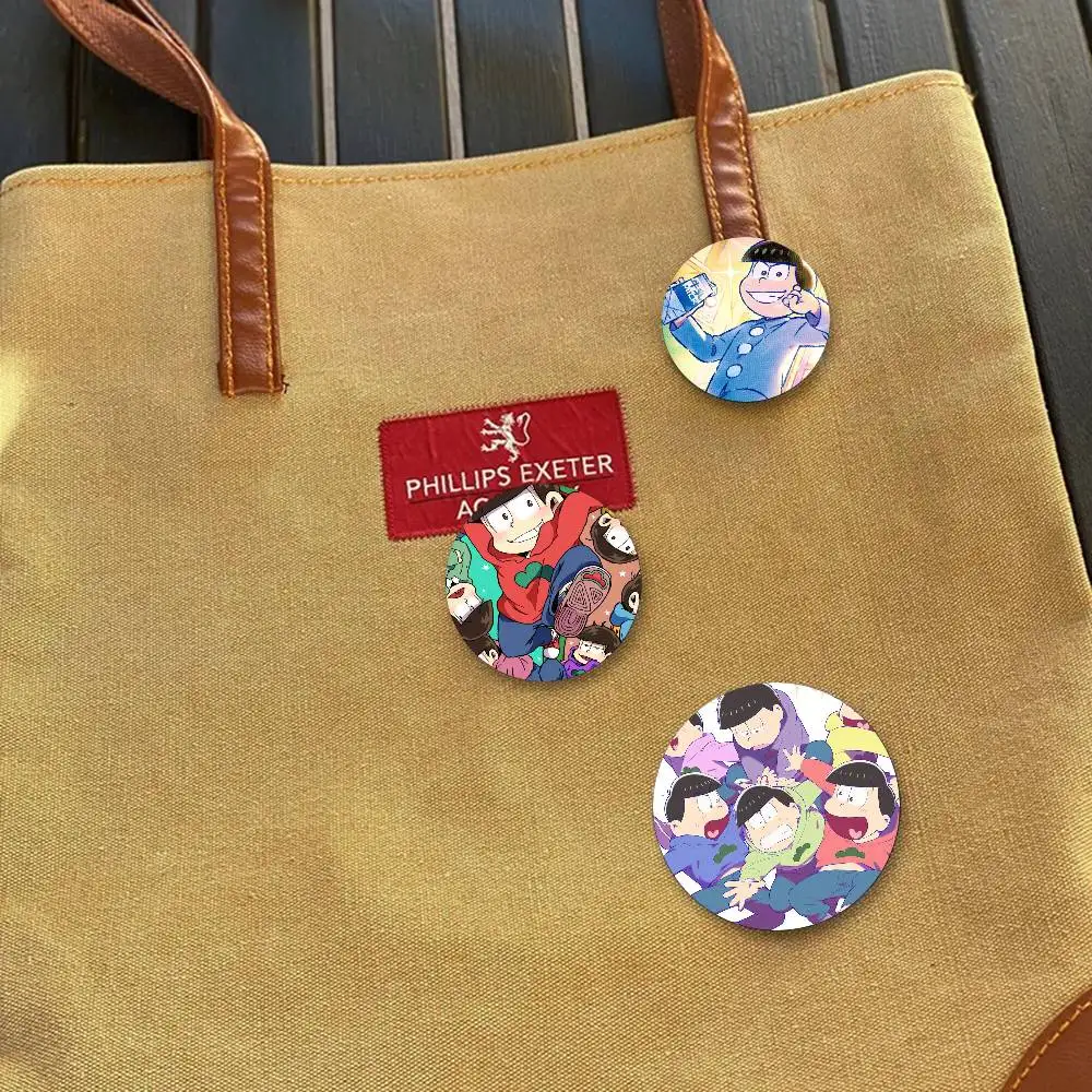 Anime O-Osomatsu S-San Vintage Cartoon Style Badge Brooches On Backpack Decoration Round Enamel Pins For Accessorys