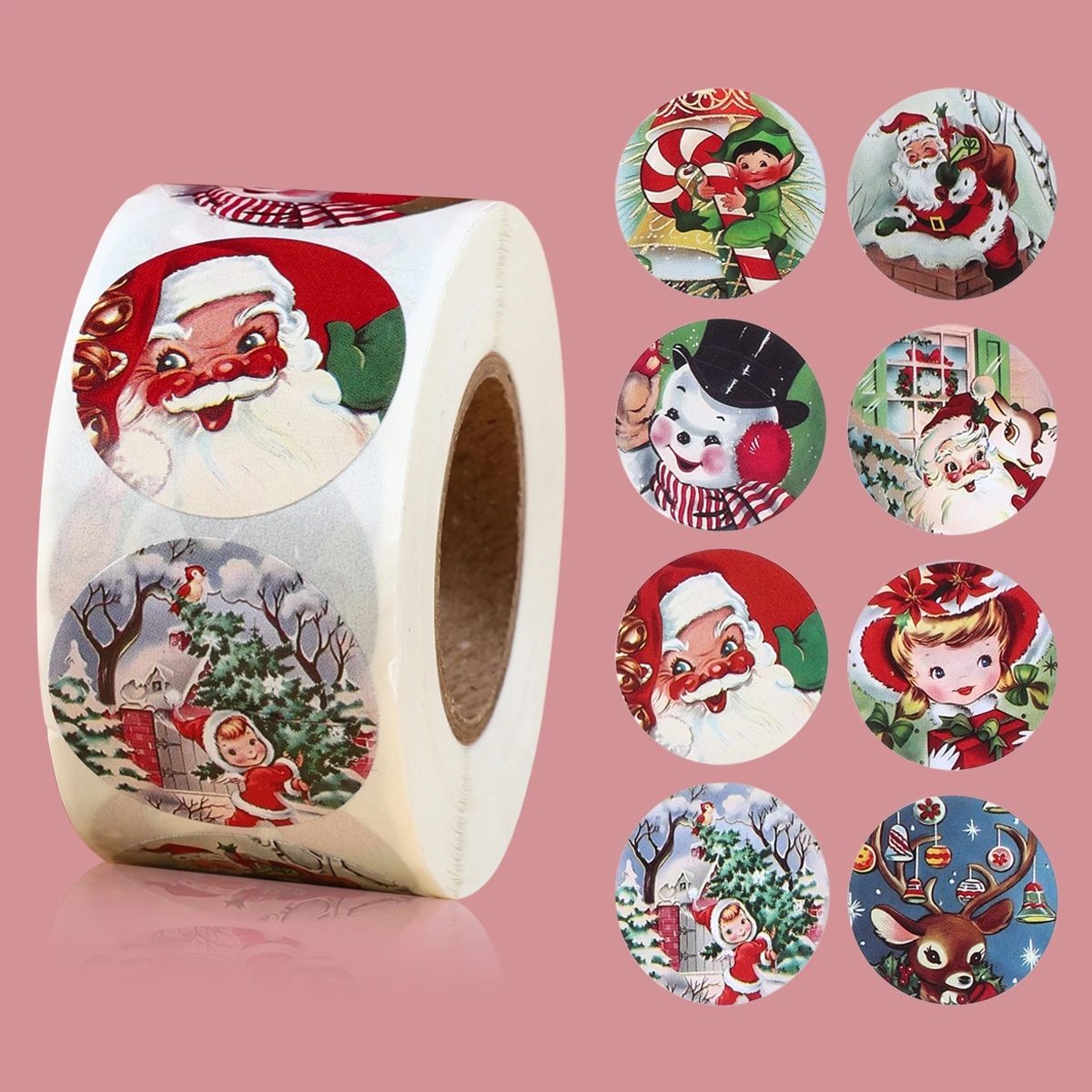 ﻿ 500 pezzi adesivi natalizi decorazione di buon Natale etichette sigillo per feste di Natale Capodanno adesivo per decorazioni per pacchetti di cottura regalo fai da te