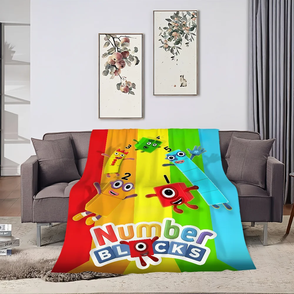 Classic Cartoon Blanket For Soft Throw Blanket for Picnic Bed N-NumberS B-BlockS Sofa Home Bedroom Cozy Warm Comfortable