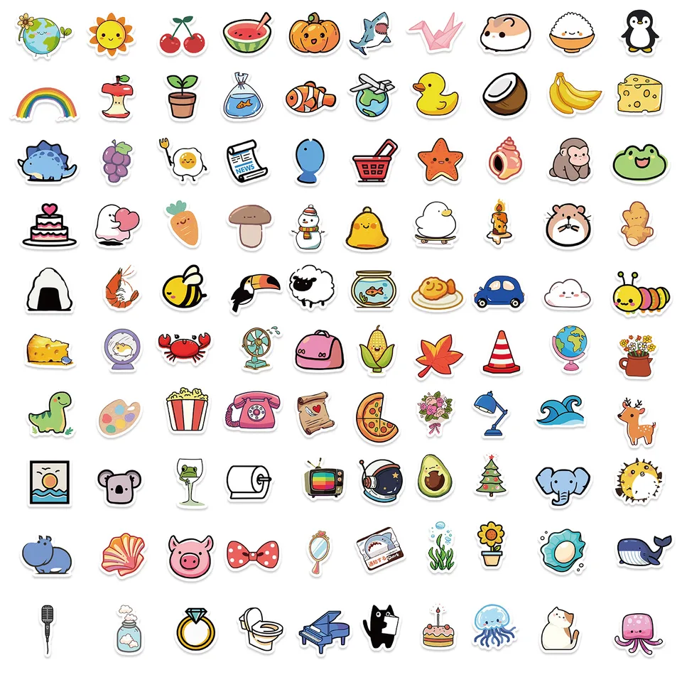 120 Pegatinas De Animales De Dibujos Animados - Autoadhesivas De Colores Para Decorar Móvil, Cuaderno O Maleta