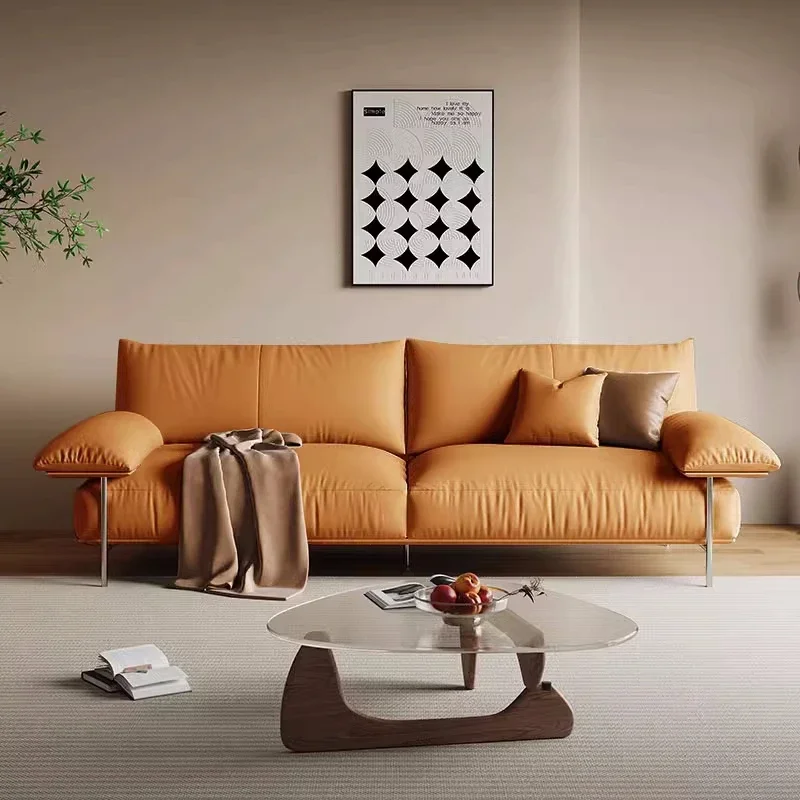 

Modern Simple Sofa Straight Row Leather High Quality Creative Romantic Sofas Gaming Living Room Lounge Muebles Home Furniture