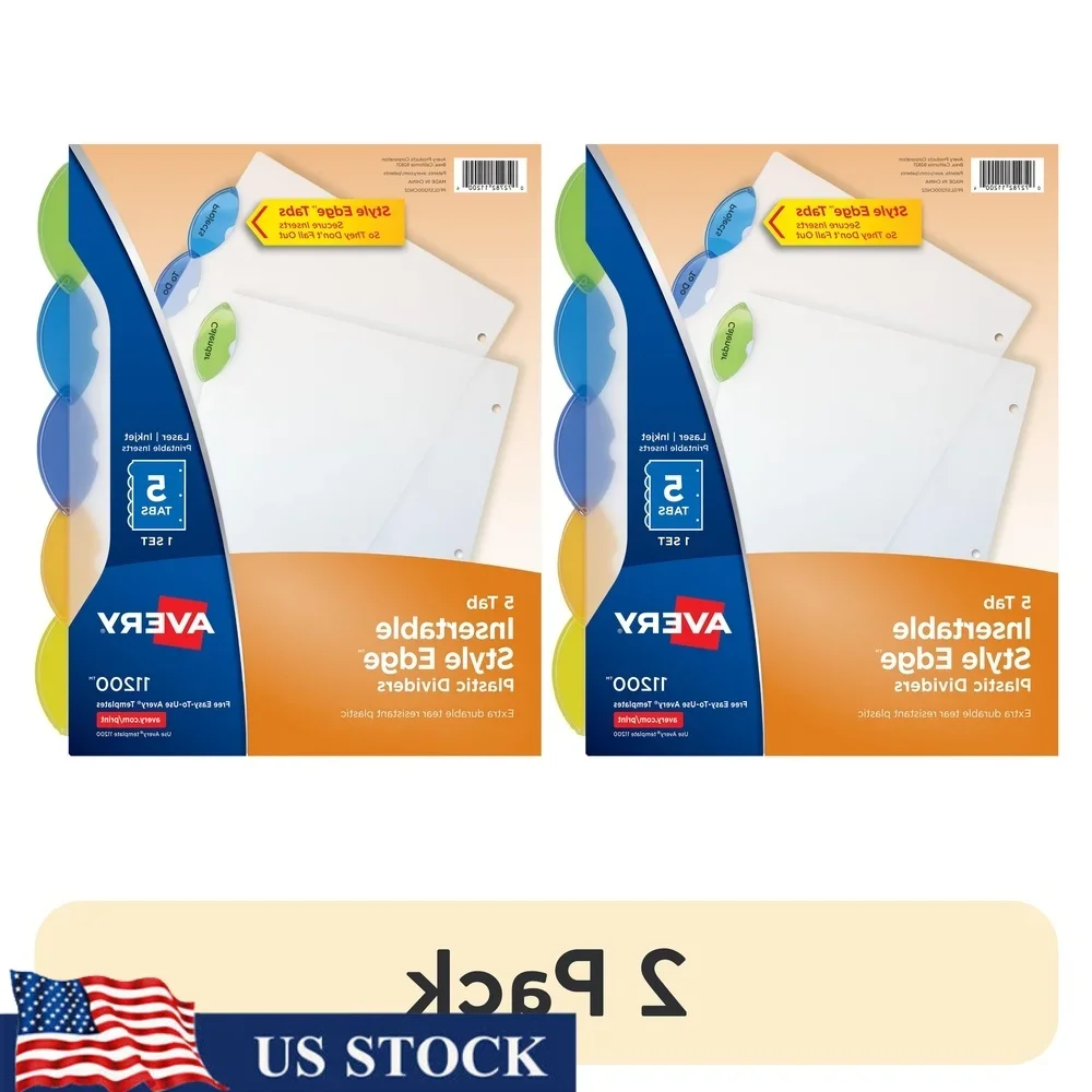 

Durable 3-Ring Binder Dividers with Multicolor Tabs 2 Pack Printable Inserts Tear-Resistant Clear Plastic Page Organizers