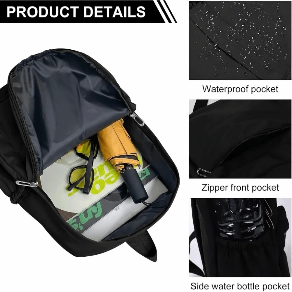 Gifts Nylon Backpack Waterproof Large Capacity Double Shoulder Bag Soft Adjustable School Bag Daypack Use