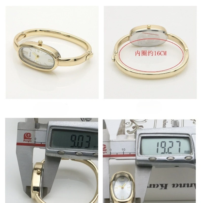 Berühmte Marken-Damenuhr, Golduhr mit römischen Ziffern, ovales Zifferblatt, Armbanduhren, Luxusgeschenk, Quarz-Armbanduhren, Dropshipping – Detail 15