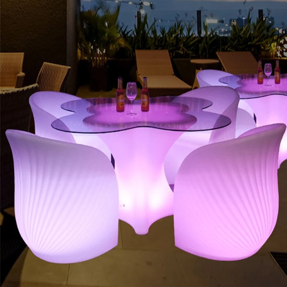 illuminated lighting led furniture  sofa rechargeable outdoor Commercial Bar Furniture  chair