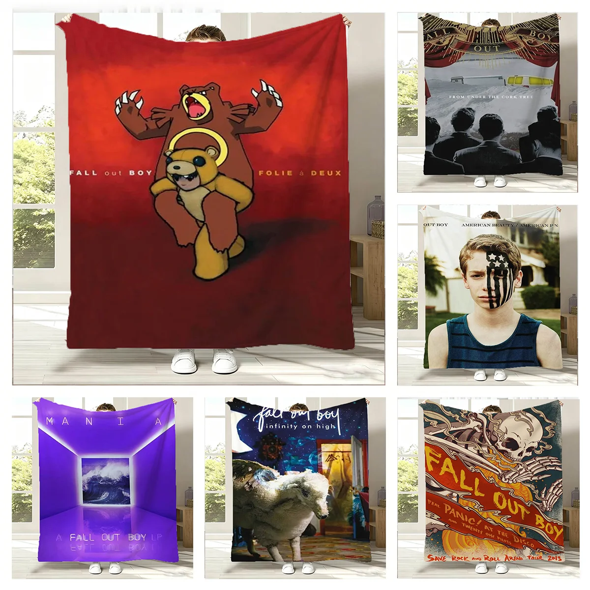 Singer 3D F-Fall Band O-Out B-Boy Band Flannel Blanket Soft Throw Blanket Art For Home Decor Bedroom Bed Sofa Picnic Fans Gift