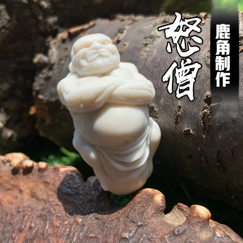 Deer Antler Angry Monk Accessory Pendant With Single Bead Ethnic Style Fashion Cultural