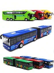 1/64 Diecast Alloy City Bus Pull Back Toy Car Inertia Drive Vehicle Model Educational Kids Gift Toy for Boys