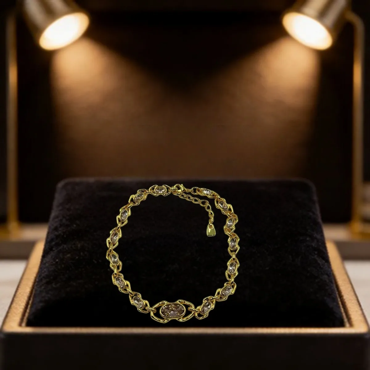 2026 Spain Light Luxury Bright Colored Zircon Necklace Jewelry Accessories Banquet Gift