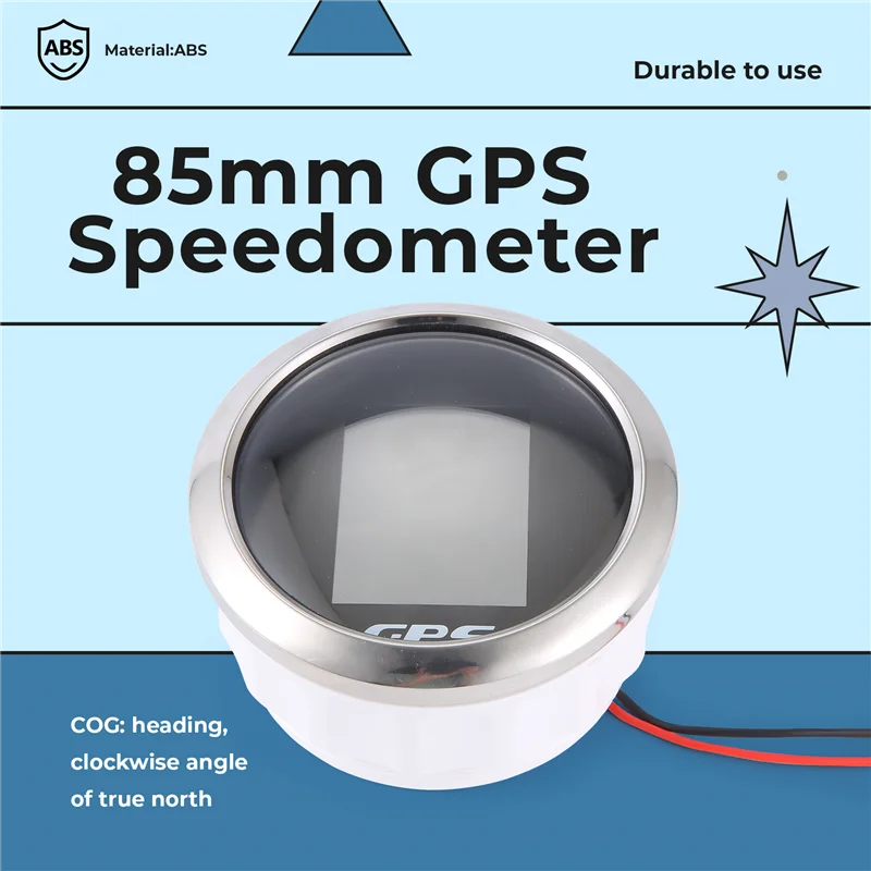 

A10E-85Mm Smart GPS Speedometer Waterproof TFT Screen Digital Tachometer Odometer With GPS Antenna For Car Boat Motorcycle