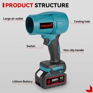 Oenvan 2000W منفاخ هواء كهربائي بدون فرش 200 م / ث مروحة توربو لاسلكية مروحة مكنسة ثلجية للغبار أداة كهربائية لبطارية ماكيتا 18 فولت أفضل 8 مبيعات محراث الثلج - رقم 5