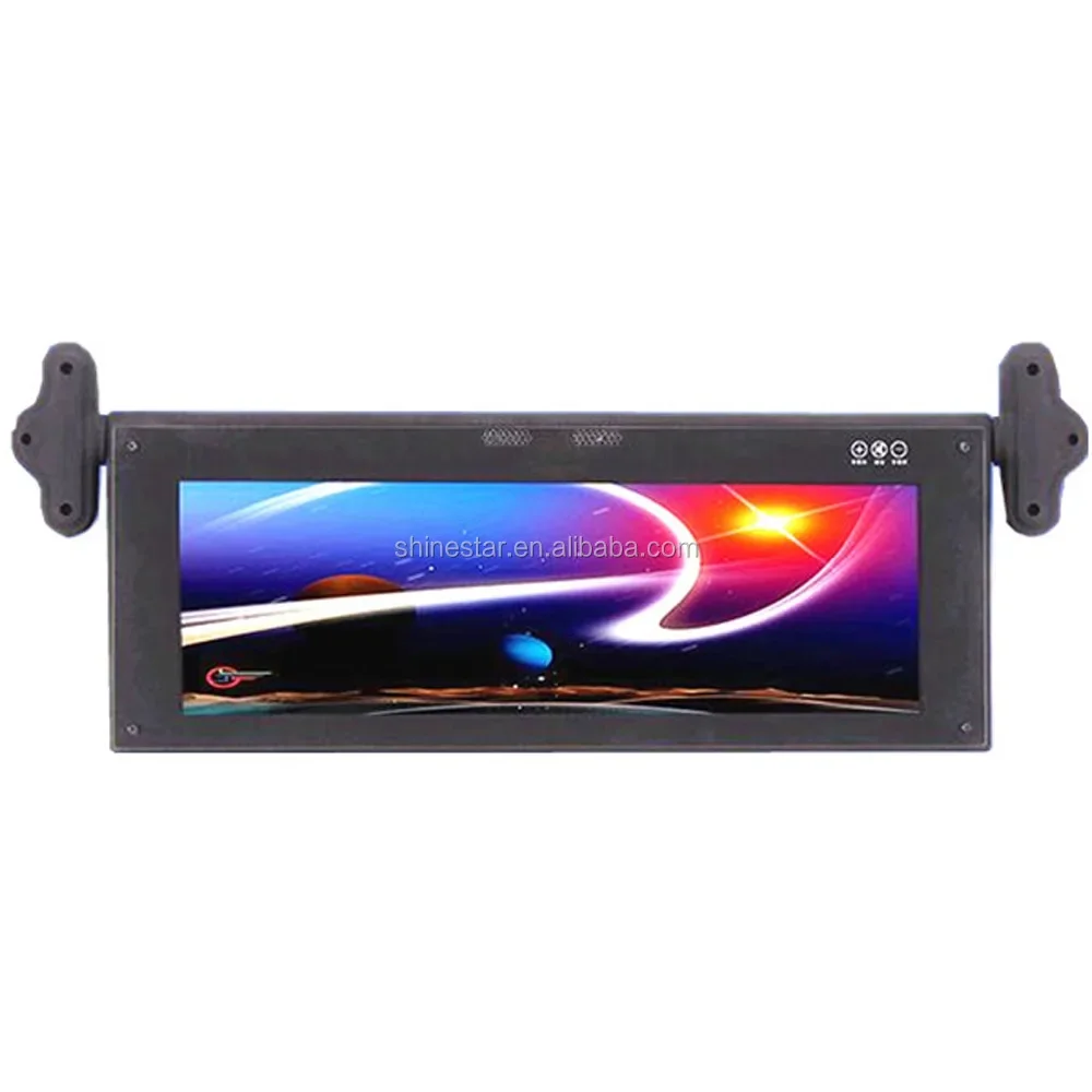 

high brightness 28" 29" Inch ultra wide stretched LCD advertising bar video display strip for bus coach metro train OEM/ODM