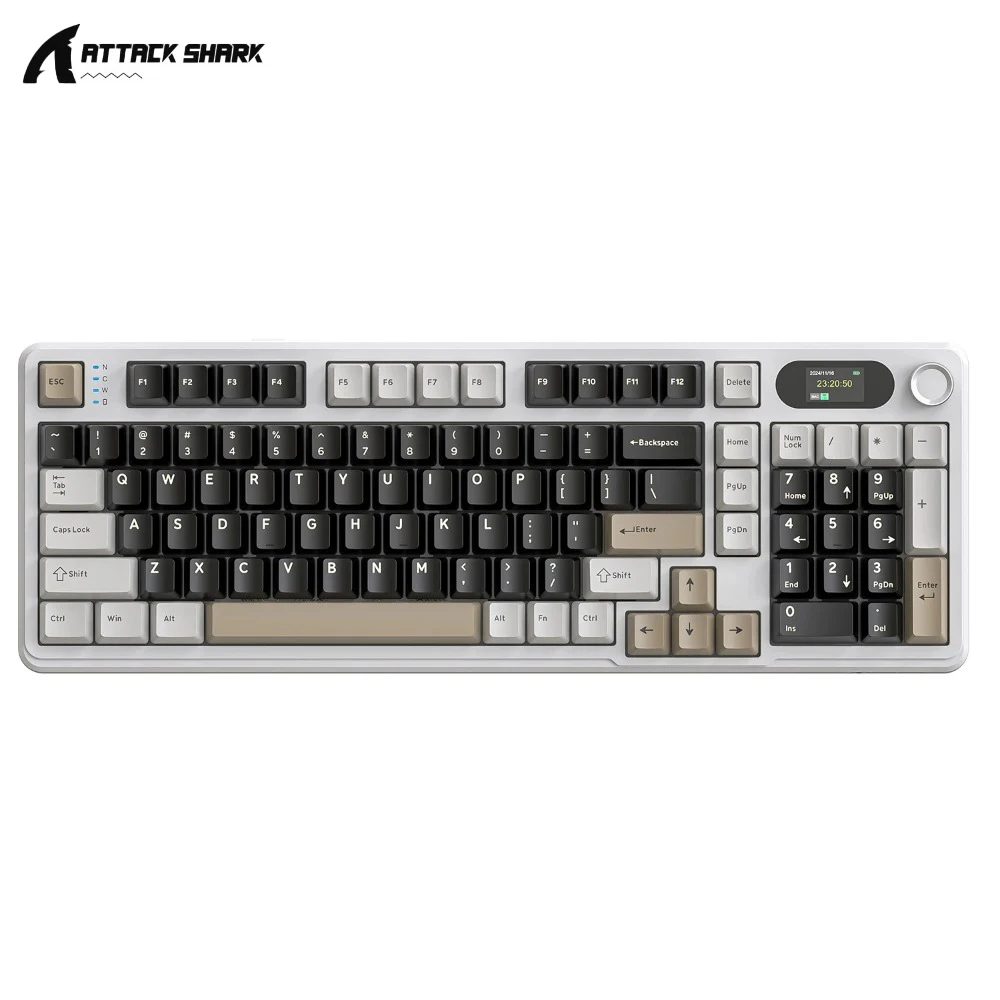

ATTACK SHARK X98PRO Mechanical Keyboard Tri-mode Gasket with TFT Screen & Knob RGB Hot-Swap 99Keys Layout Gaming Accessories